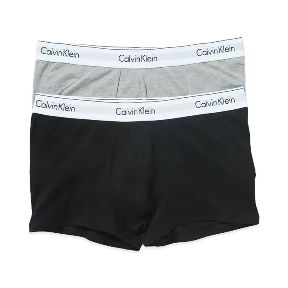 Calvin Klein Underwear TRUNK 2PK "HEATHER GREY / BLACK"