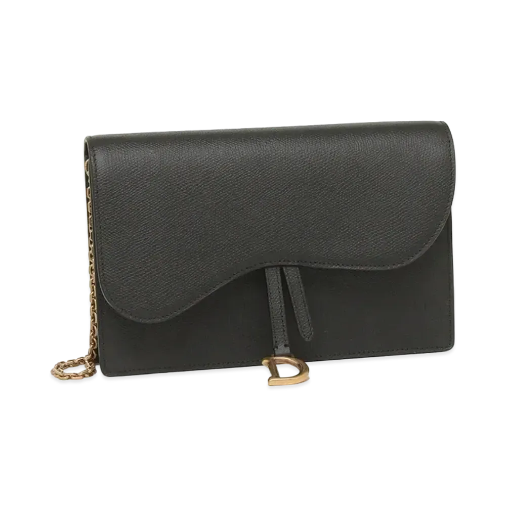 Dior Saddle Chain Long Wallet "Black"