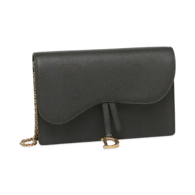 Dior Saddle Chain Long Wallet "Black"