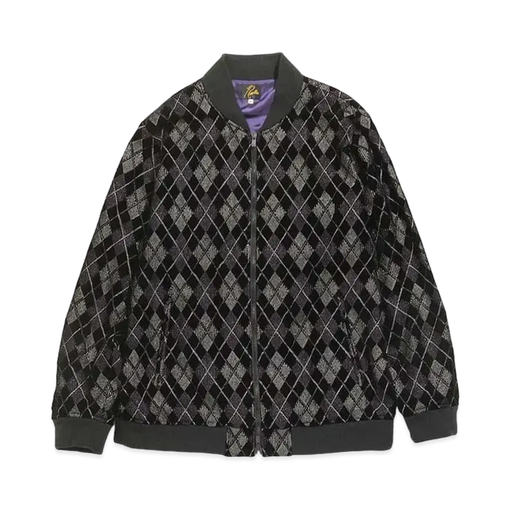 Needles B.B. JACKET - ARGYLE EMB. VELVET "Black"