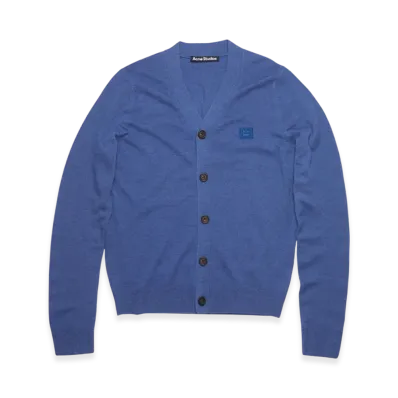 Acne Studios Keve Face V-Neck Cardigan "Dusty Blue"