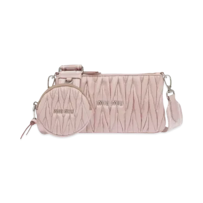 MIU MIU Materasse Shine Shoulder Bag "Pink"