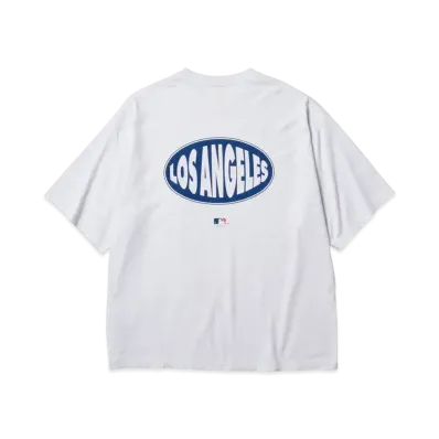 NEW ERA Short Sleeve Oversized Cotton T-Shirt Los Angeles Dodgers Powered by GORO NAKATSUGAWA (min-nano) "White"