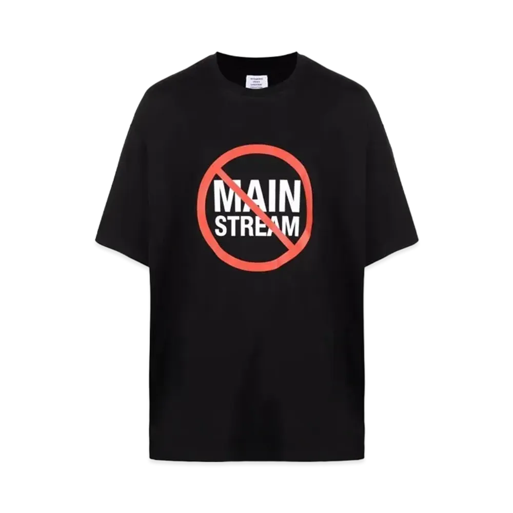 VETEMENTS No Mainstream Logo Tee "Black"