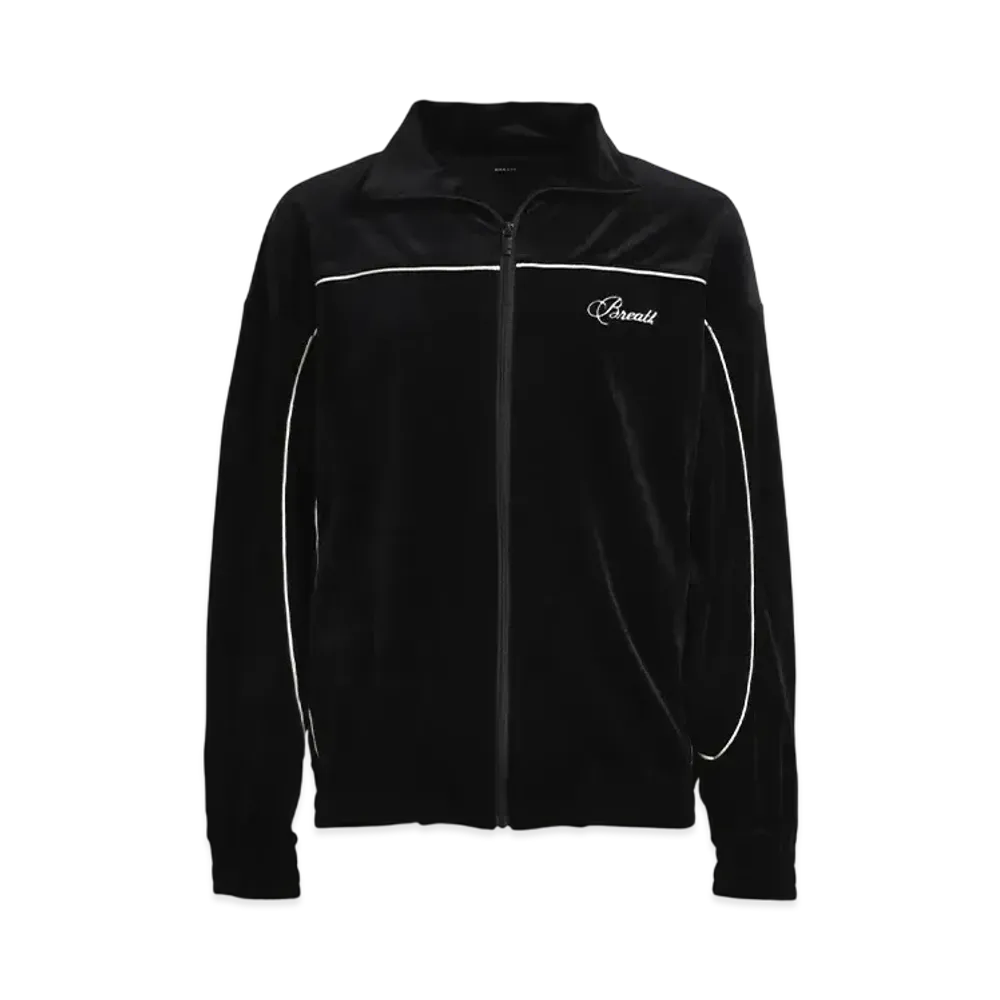 BREATH Script Logo Piping Velour Jacket "Black"