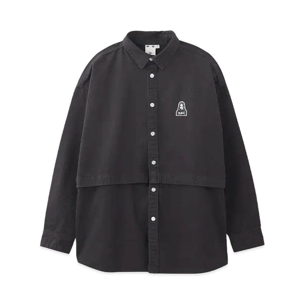 X-Girl Face L/S 2Way Shirt "Black"