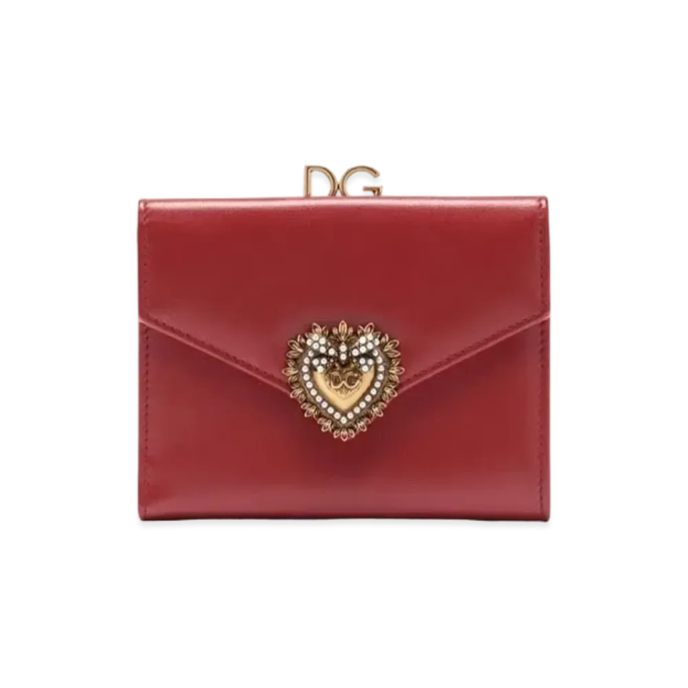 Dolce&Gabbana Devotion French Flap Wallet Calfskin "Red"