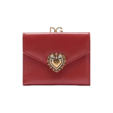 Dolce&Gabbana Devotion French Flap Wallet Calfskin "Red"