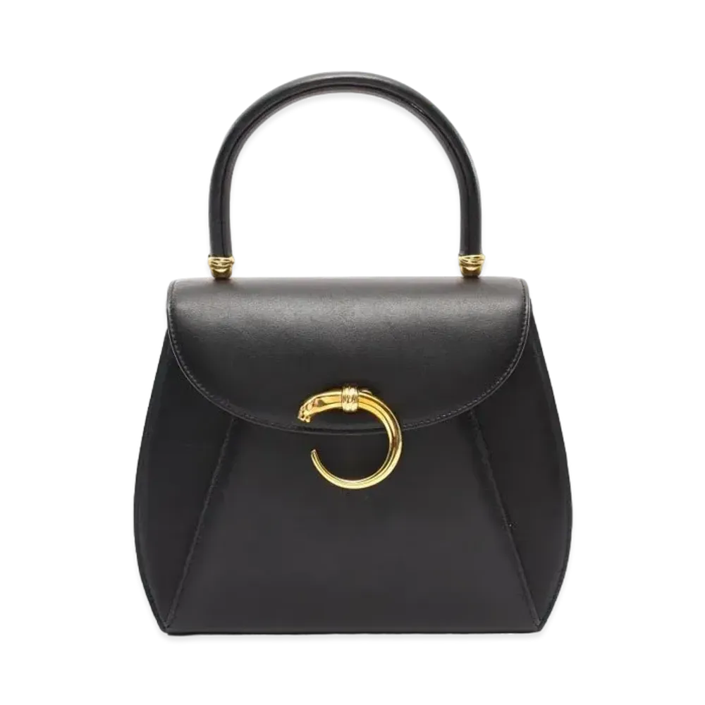Cartier Pantail Leather Handle Bag "Black"