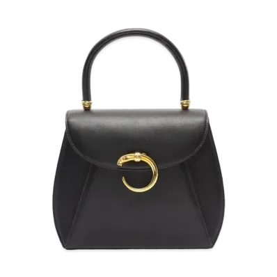 Cartier Pantail Leather Handle Bag "Black"