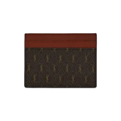 SAINT LAURENT Le Monogramme Card Holder In Saint Laurent Monogram Canvas "Chestnut"
