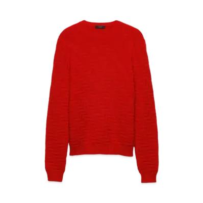PRADA Men's Wool And Cashmere Crew-Neck Sweater "Red"