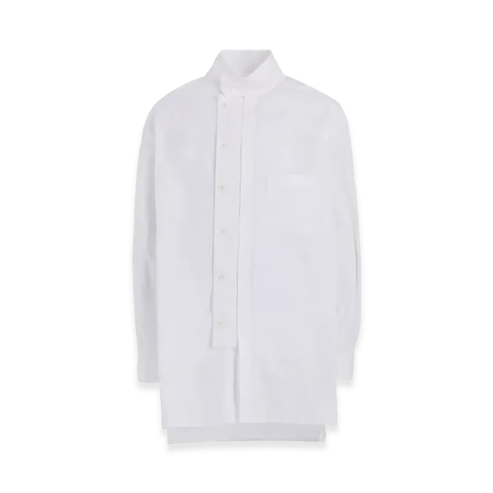 S'YTE Cotton Broad Multi-Buttoned Sleeves Stand Collar Shirt "White"