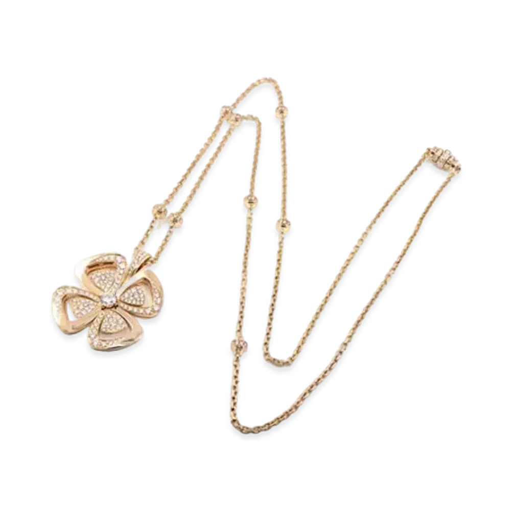 BVLGARI Fiorever Diamond Necklace "Pink Gold"