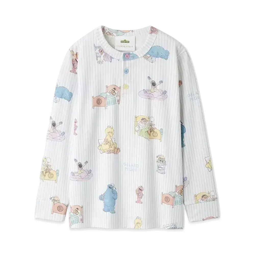 GELATO PIQUE x Sesame Street All-Over Pattern Pullover (Kids) "Blue"