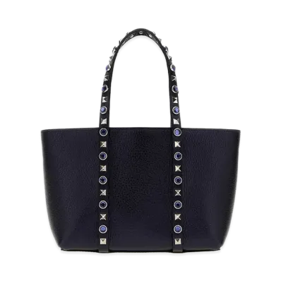 Valentino Women's Leather Mini Rockstud Handbag "Midnight Blue"