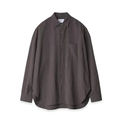 ssstein Rayon/Linen Oversized Down Pat Shirt "Charcoal"