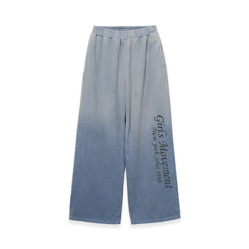 X-Girl Women's Hard Distressed Relax Easy Pants "Blue"
