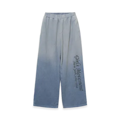 X-Girl Women's Hard Distressed Relax Easy Pants "Blue"