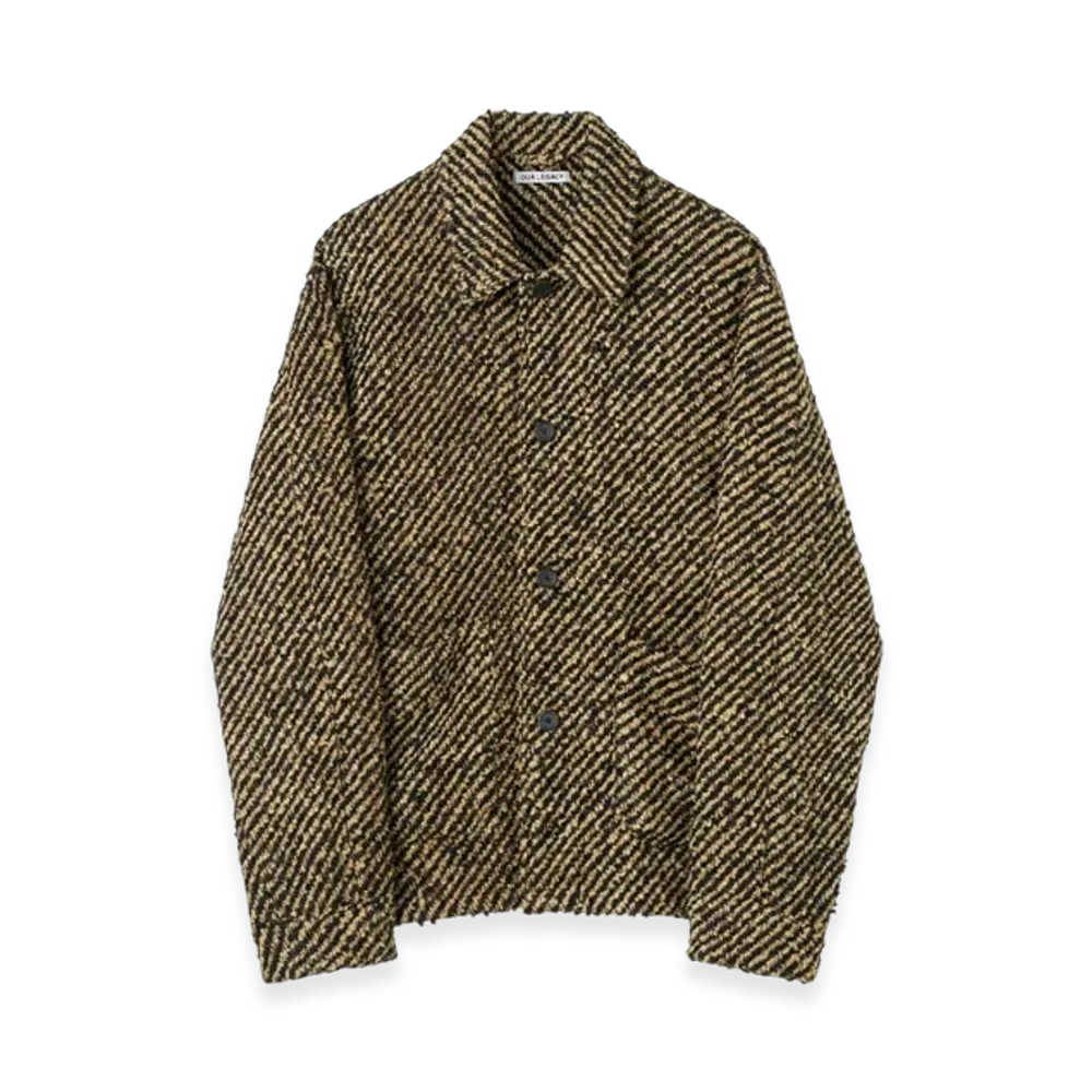 OUR LEGACY Archive Box Jacket Cigar Stripe "Black Beige"