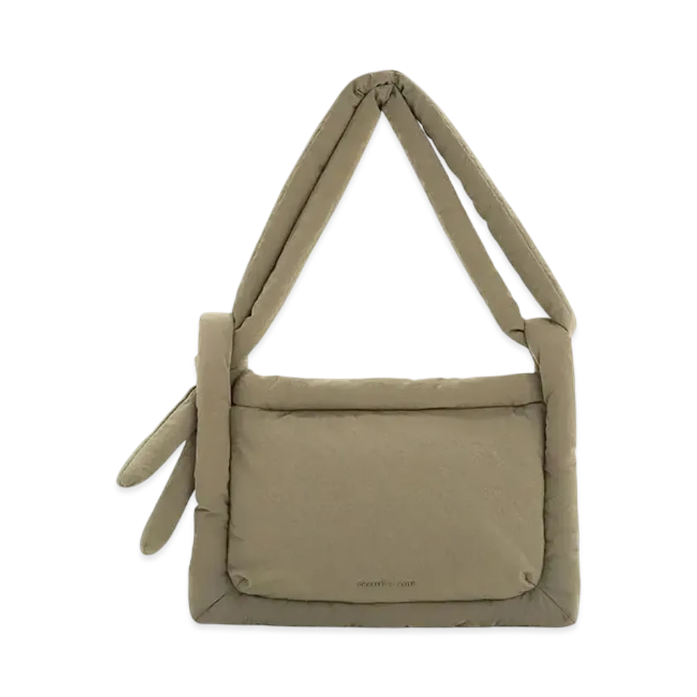 CHARLES & KEITH Area Nylon Puffy Crossbody Bag "Khaki"