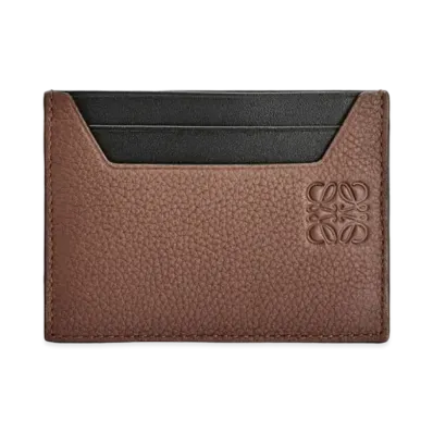LOEWE Plain Cardholder In Soft Grained Calfskin "Cognac"
