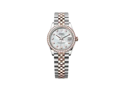 ROLEX Datejust 31mm Oystersteel & Everose Gold Diamond 278381RBR "White Mother-of-Pearl"