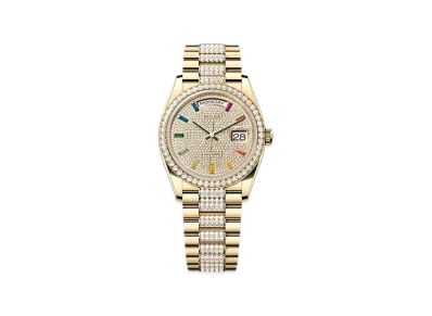 ROLEX Day-Date 36mm Yellow Gold Diamond 128348RBR "Pave diamonds"