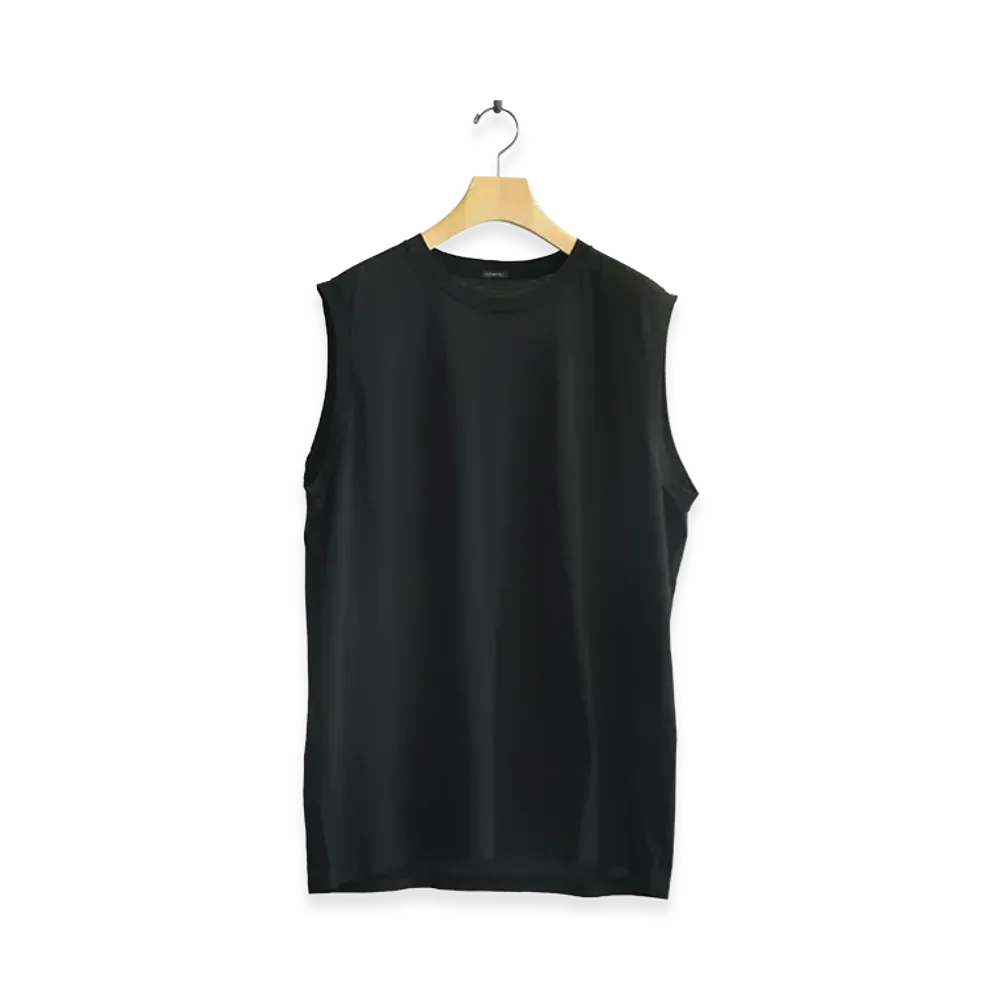 COMOLI Thin Cotton Sleeveless "Black"