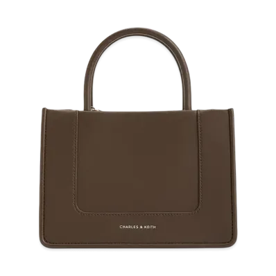 CHARLES & KEITH Mini Dealer Tote Bag "DarkBrown"