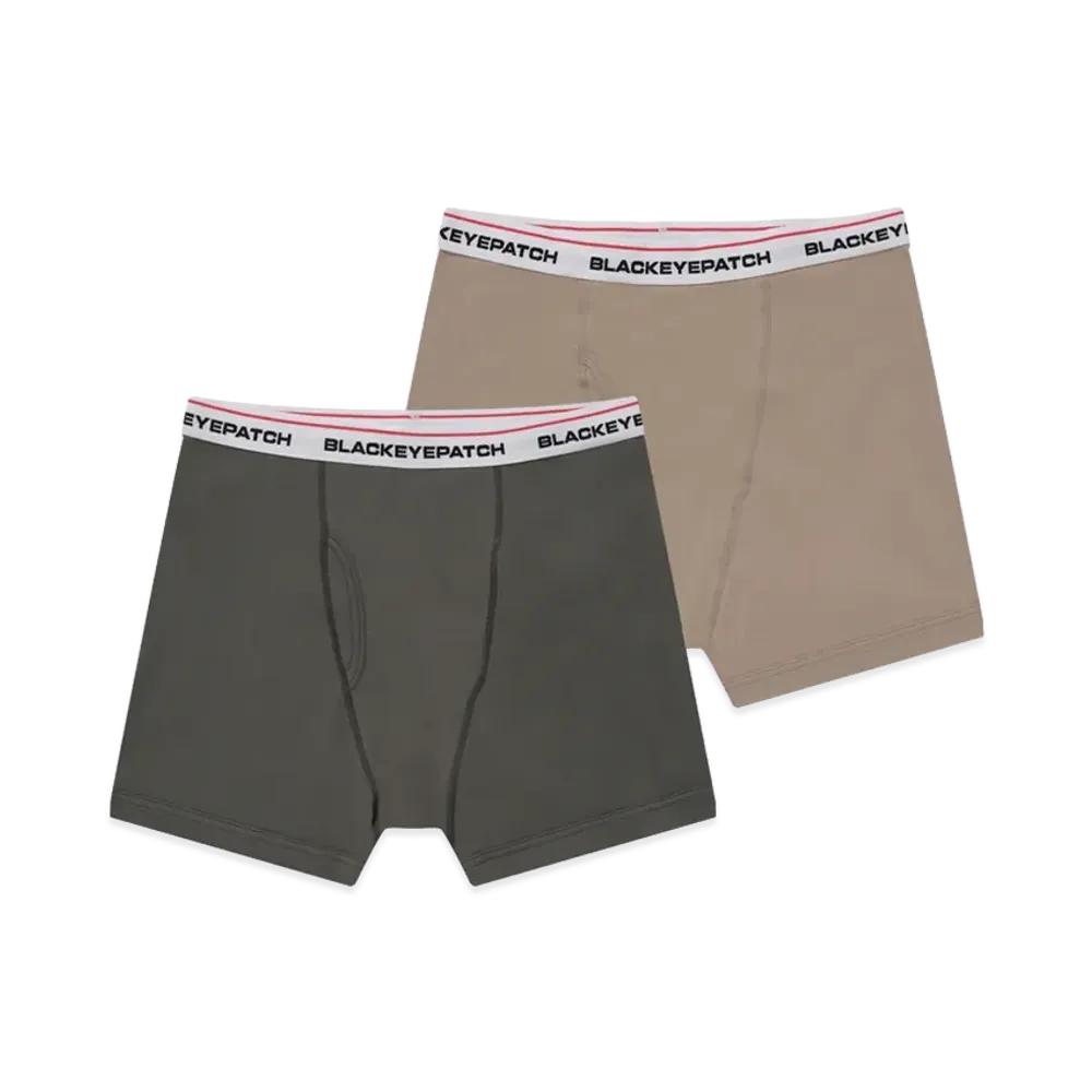 BlackEyePatch Basic Boxers "Olive/Beige"