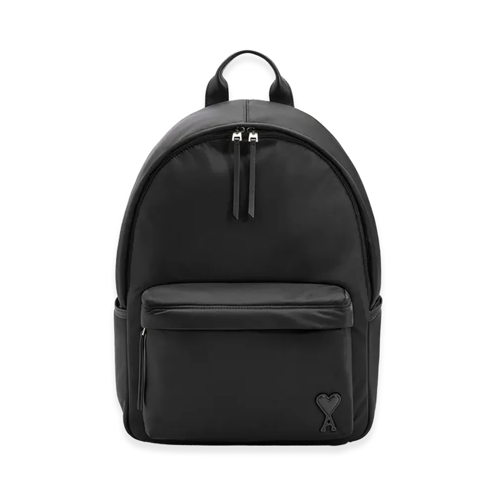 AMI PARIS Nylon Marcel Backpack "Black"