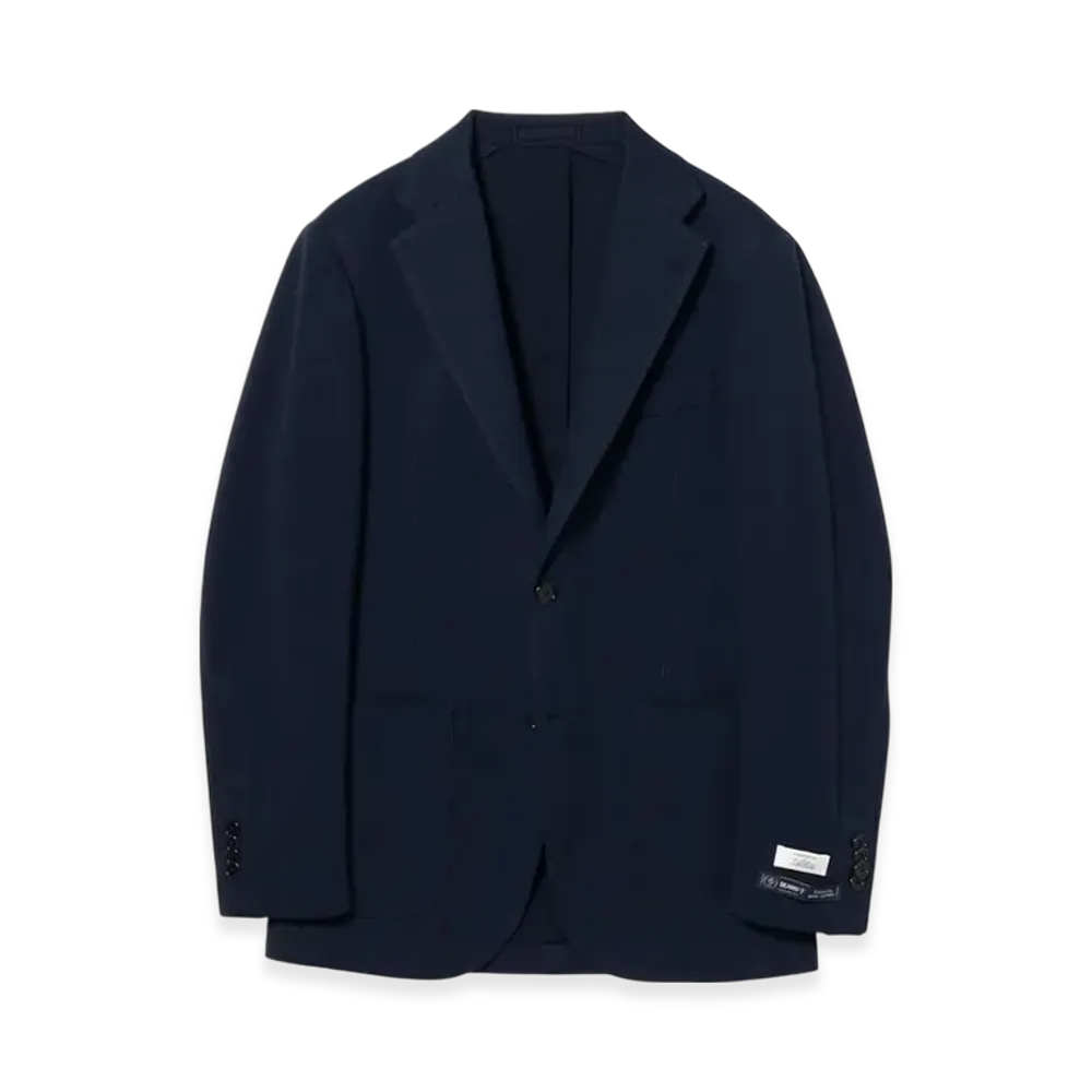BEAMS New Easy Albini Cotton Polyester Solid Jacket "Navy"