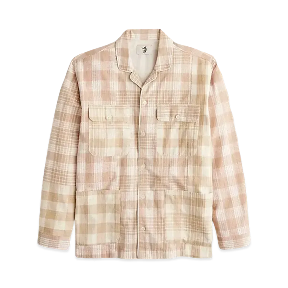 UNION x J.Crew Shirt In Sashiko Plaid Cotton Blend "Millo Sashiko/Gold"