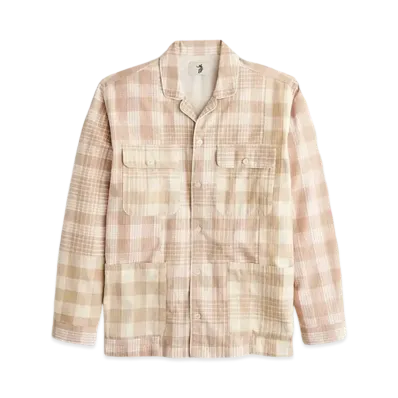 UNION x J.Crew Shirt In Sashiko Plaid Cotton Blend "Millo Sashiko/Gold"