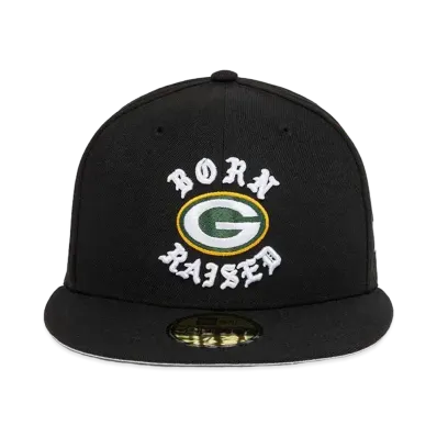 NEW ERA x Born x Raised x NFL + Packers Fitted Rocker Hat "Black"