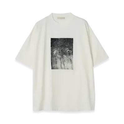 YOKE Embroidery Organic Cotton T-Shirt By Taro Mizutani "White"