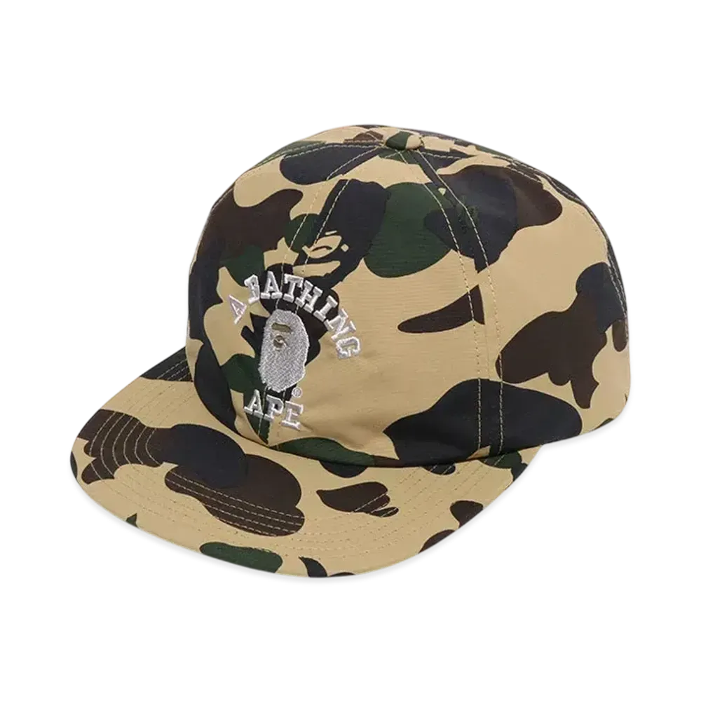 A BATHING APE Gore-Tex Wind Stopper 1St Camo Panel Cap "Yellow"
