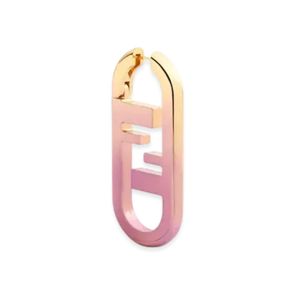 FENDI O'Lock Single Metal Earring "Pink"