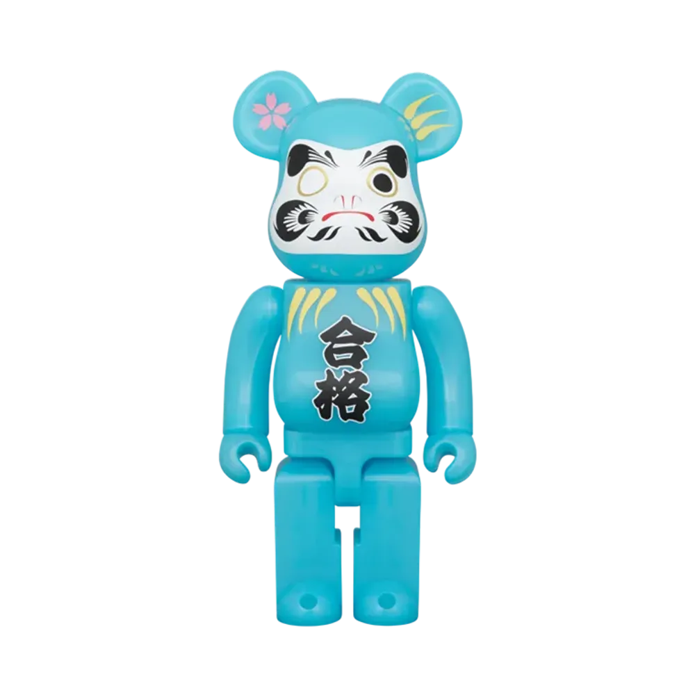 MEDICOM TOY "BEARBRICK" Daruma Pass Blue Glow In The Dark 400%
