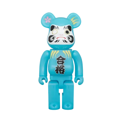 MEDICOM TOY "BEARBRICK" Daruma Pass Blue Glow In The Dark 400%