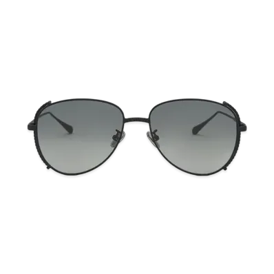 CHARLES & KEITH Gem-Embedded Wire-Frame Aviator Sunglasses "Black"
