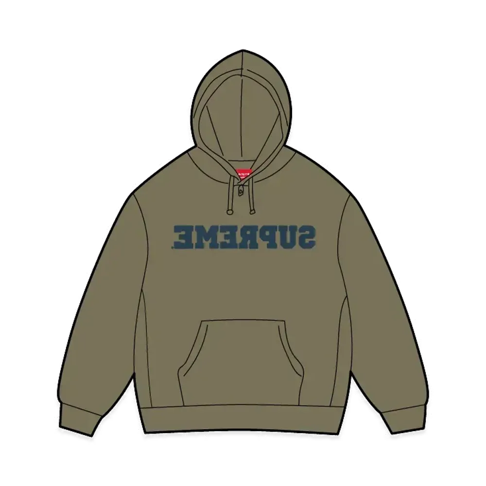 Supreme Reverse Hooded Sweatshirt "Olive"