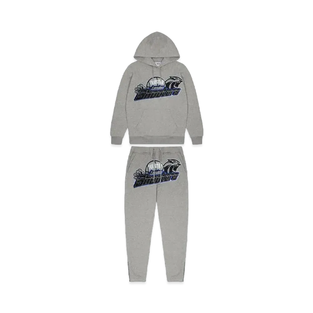 TRAPSTAR Shooters Hoodie Tracksuit "Grey/Blue 2.0"