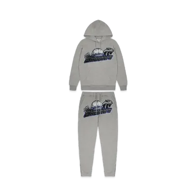 TRAPSTAR Shooters Hoodie Tracksuit "Grey/Blue 2.0"
