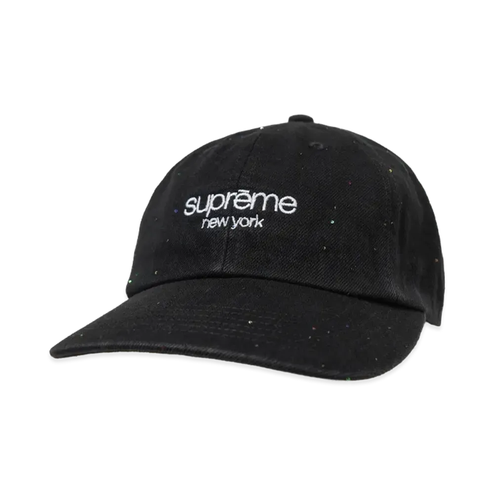 Supreme Sequin Denim Classic Logo 6-Panel "Black"