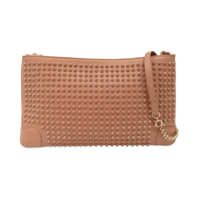 Christian Louboutin Piloutin Studs Leather 2Way Clutch "Beige"