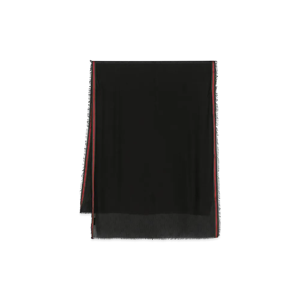 GUCCI Silk Blend Scarf "Black"