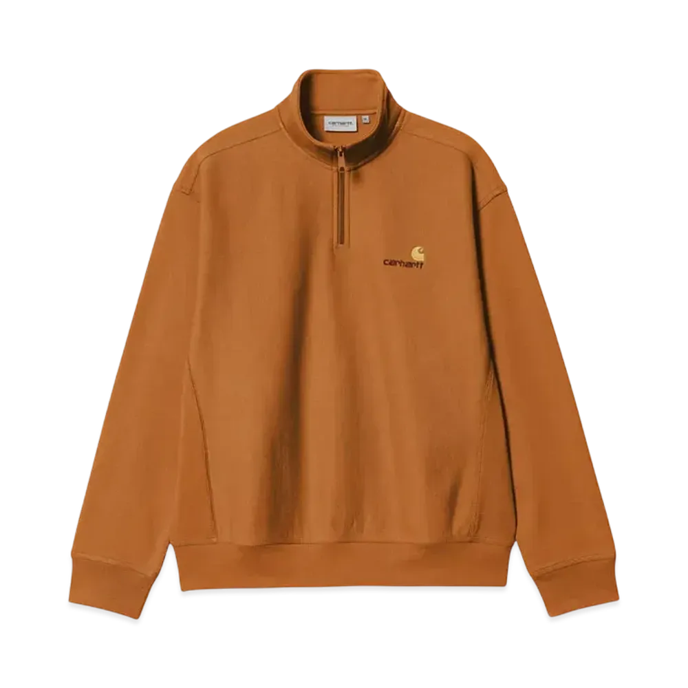 Carhartt WIP Half Zip American Script Sweat "Sienna"