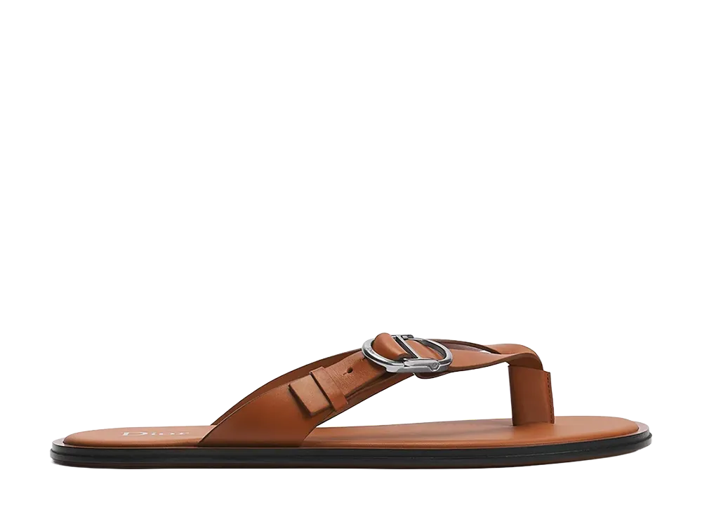 Dior Dioriviera Dior Rivage Thong Sandal Smooth Calfskin "Cognac Brown"
